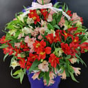 Basket of alstroemerias "Motley dream"