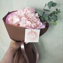 Bouquet of hydrangeas with eucalyptus