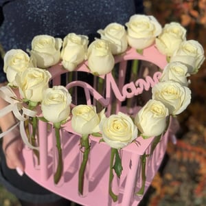 Roses white in flasks