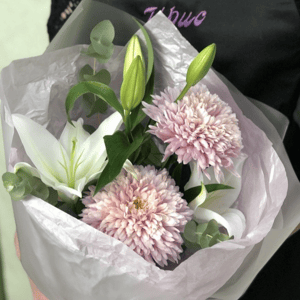 Bouquet 'Lily with Chrysanthemum'