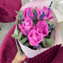 Bouquet with roses and lavender