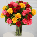 Bouquet 'Precious Necklace: yellow, red and pink Roses'
