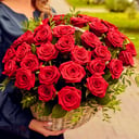 Cesta de 31 rosas rojas