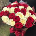 Blumenstrauß '24 Rote und Weiße Rosenstrauß'