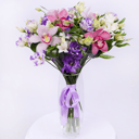 Bouquet 'Moonbeam: Orchids and white freesia'