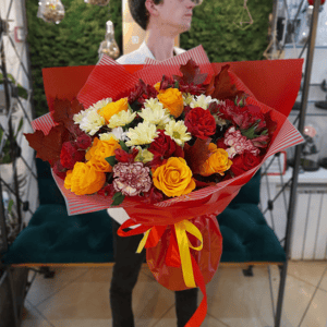 Bouquet of Dianthus, Roses and Gerber