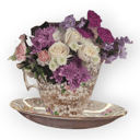 Flower box 'Beatrice arangment in vintage cup'