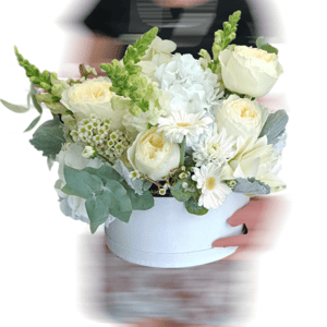 Caja de flores 'Delicia blanca'