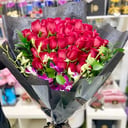 50 Roses and Orchids Bouquet - Red