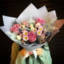 Arranged bouquet with asparagus