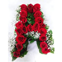 Flower box 'Box in the shape of a letter with roses'