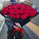 Big bouquet of red roses 90 cm 51 pcs