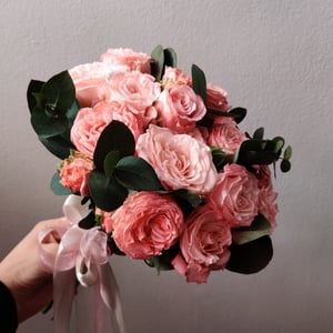 Bride’s bouquet with peony roses