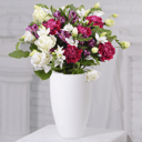 Bouquet 'Society lioness: white freesias and pink Carnations'