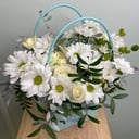 Bag with chrysanthemum and rose