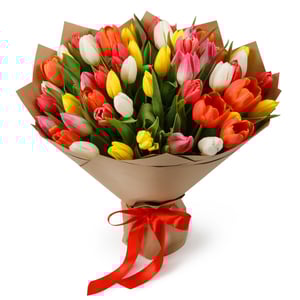 Bouquet of 51 tulips "April"