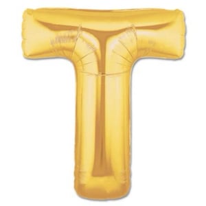 Palloncino in foil dorato a forma di lettera T