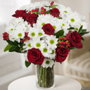 Bouquet 'Temptation: Red Roses And White Chrysanthemums'