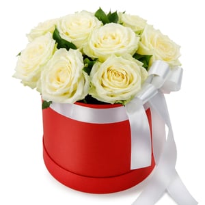 Arrangement 'Flowers in a box of 9 roses Mondial'