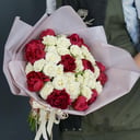 Bouquet with red peonies