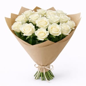 Bouquet of 17 white roses