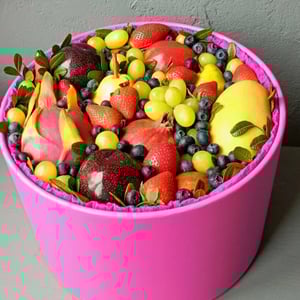 Подарочная коробка с ягодами и фруктами