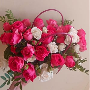 Bouquet of Spray Roses in a Bag
