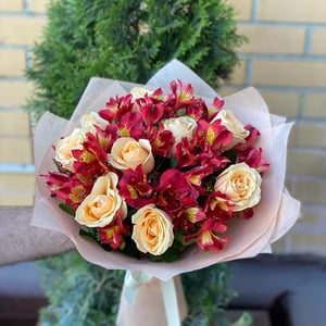 Alstroemerias and roses