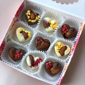 Set of chocolates hearts