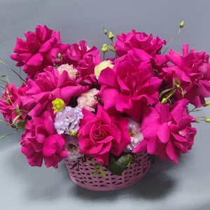 Panier de fleurs 'Parfum de rose française'