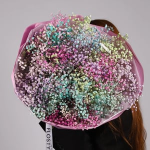 Bouquet of 15 branches of rainbow gypsophila