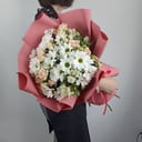 Bouquet with chrysanthemums and spray roses