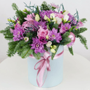 Hat box with flowers 'Holiday Sparkle'