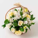 White Wildflower Basket