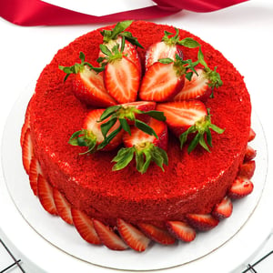 Pastel Red Velvet de 1,5 kg con fresas