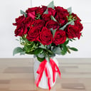 Blumenstrauß '20 rote Rosen mit Grün'