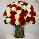 Bouquet '50 Red and White Roses'