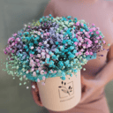 Hat box with flowers 'long-awaited happiness'