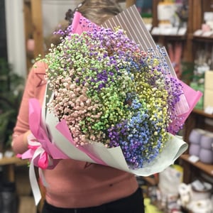 Bouquet of rainbow gypsophila