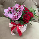 Hat Box with Rose and Orchid