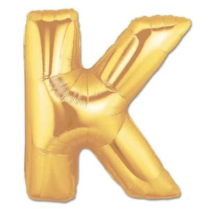 Gold Foil Letter K Balloon