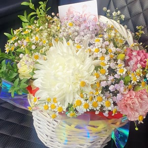 Marguerites dans un panier