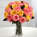 Bouquet 'Two Dozen Pink and Yellow Roses'
