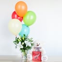 Lilies & Teddy bear luxurious gift set