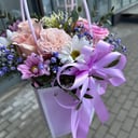 Flower box 'Delicate composition in a stylish handbag'