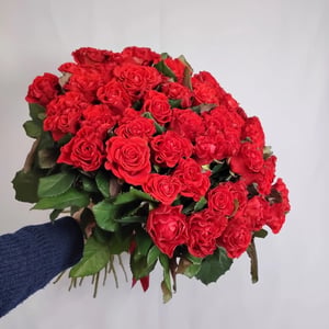 Blumenstrauß aus 51 lockigen Rosen 'El Toro'