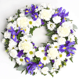 Arrangement 'Blue and White Wreath'