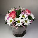 Bouquet in a Kraft Bucket "Happiness"