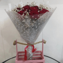 Bouquet 'Roses à la gypsophile'