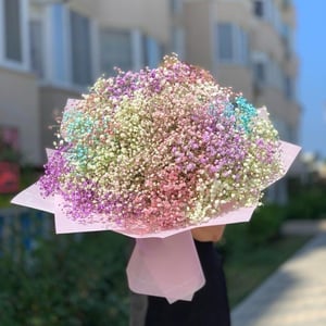 Bouquet of bright gypsophila